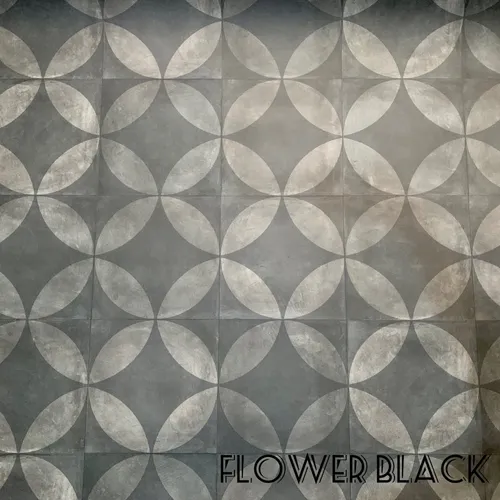 Tile Flower Black
